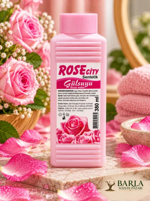 Rose City Sentetik Gül Suyu 380 ml pembe şişe