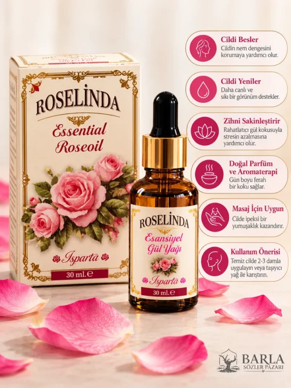 Roselinda Esansiyel Gül Yağı 30 ml ürün özellikleri ve kullanım önerileri