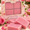 RosyRose pembe gül sabunları ve dörtlü karton ambalaj