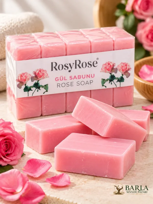 RosyRose pembe gül sabunu kalıpları ve beşli paket