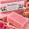 RosyRose gül sabunu pembe kalıp yakın plan görünümü